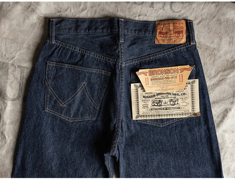Rugged Bronson 70801XX Selvedge Jeans 1970s Indigo Raw Denim Pants Vintage 501XX