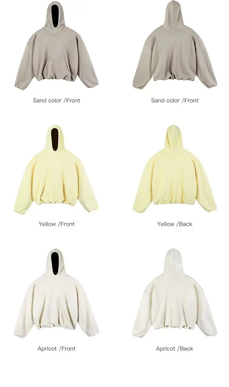 European style wide round tie pocket hoodie neutral Gothic street trend multi color fashion oversized hoodie hoodie streetwear