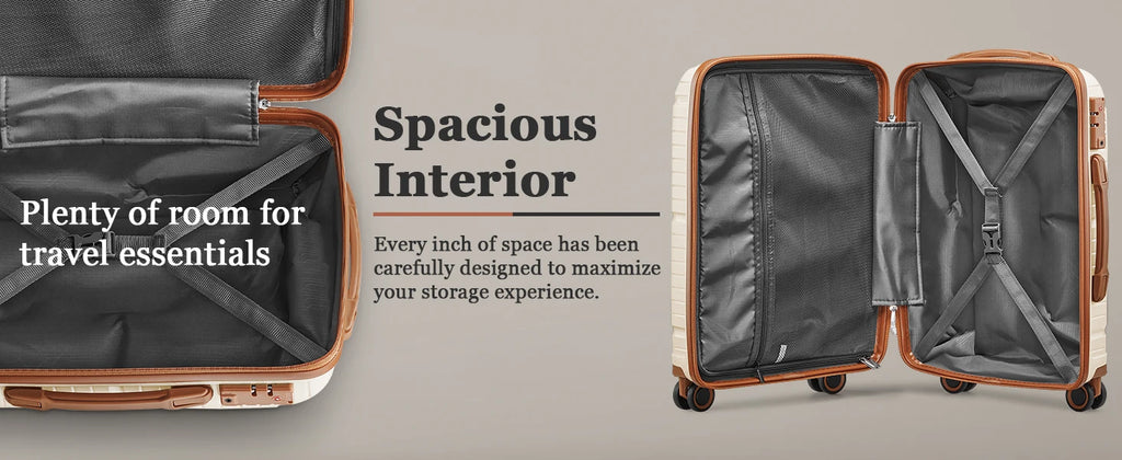 PP Hard Shell Lightweight Durable Luggage Sets, Travel Suitcase with Duffel Bag and Toiletry Bag, TSA Lock, Spinner Wheels