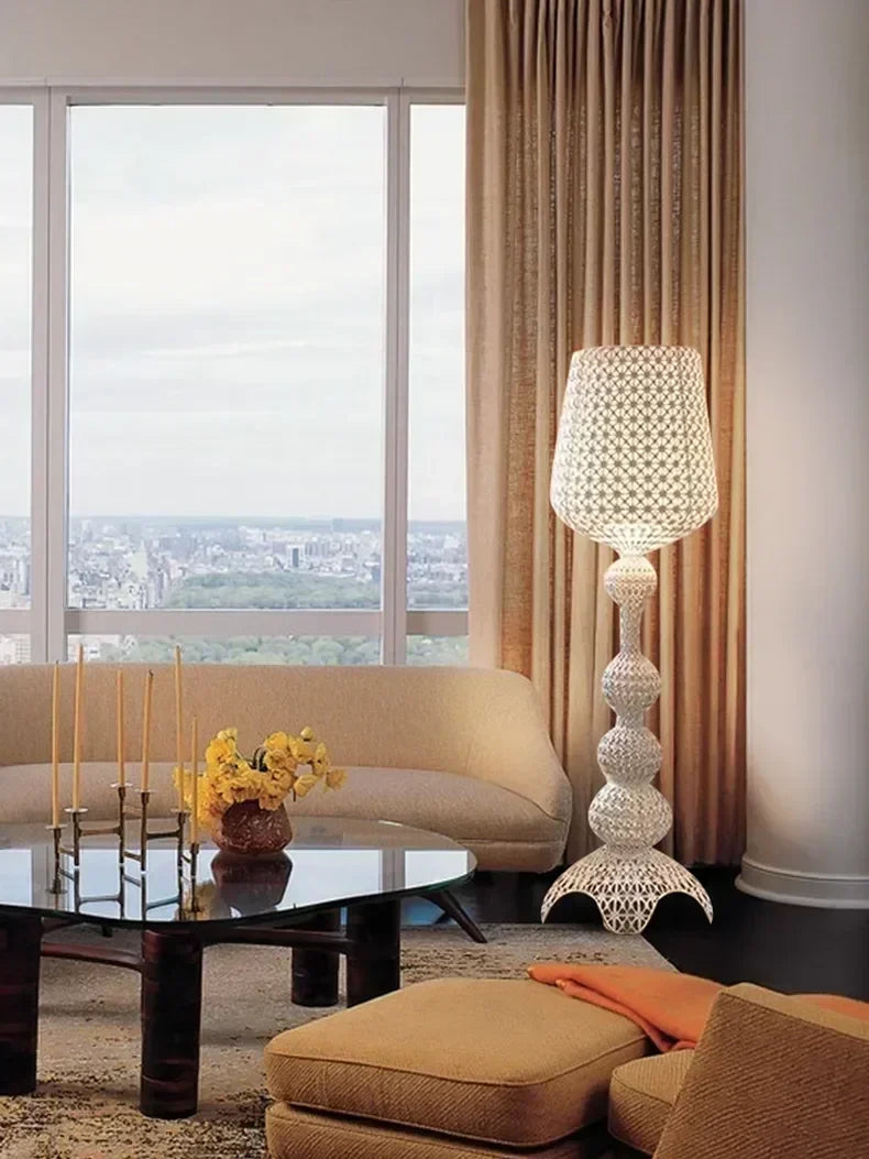 Italian designer's creative hollowed out floor lamp with living room feel, bedroom sofa decoration, atmosphere light