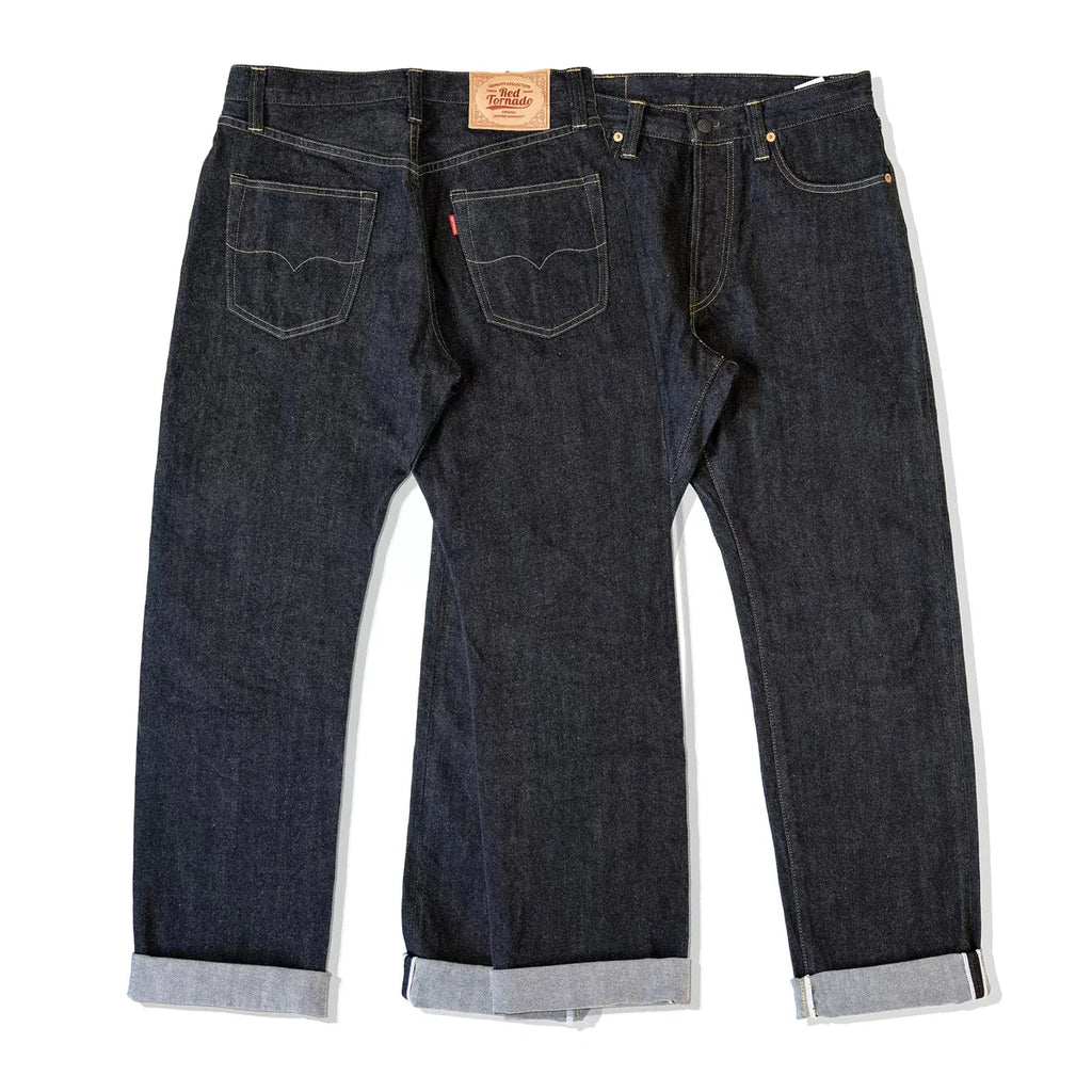 Red Tornado Lot 601B Black Jeans Straight Fit 14.5oz Selvedge Denim Pants Rinsed