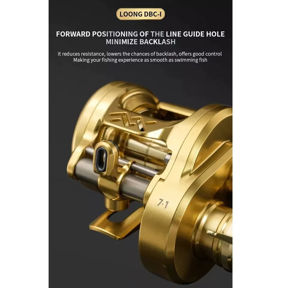 LOONGZE Airlite B50/100/200DBC-I BFS Baitcasting Reel Bait Finesse Fishing Reel All Metal Magnetic Brake System Lightweight