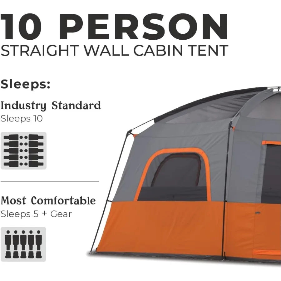 Tent for Family Camping 10 Person 11 Person 12 Person Large Multi Room Cabin Tents for Car Camping Outdoor Adventures