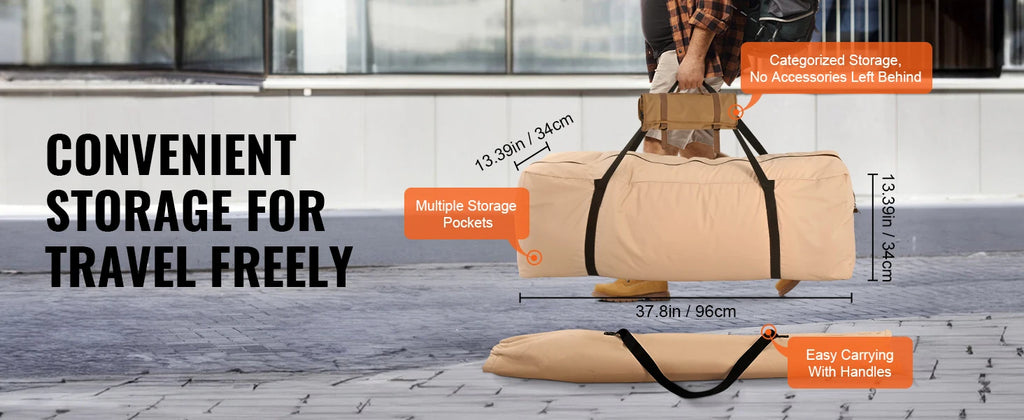 SucceBuy Canvas Bell Tent 4 Seasons 5m Yurt Tent Canvas Tent for Camping with Stove Breathable Tent Holds up to 8 People