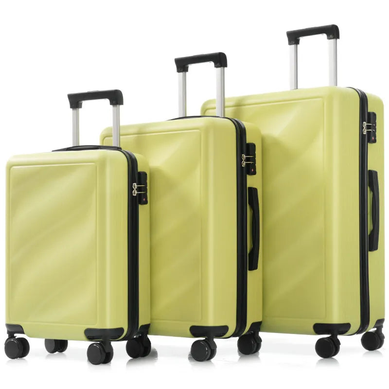 Set 3 Piece Lightweight Durable ABS Suitcases With Spinner Wheels And TSA Lock Carry On Checked Travel Lage Ergonomic Design