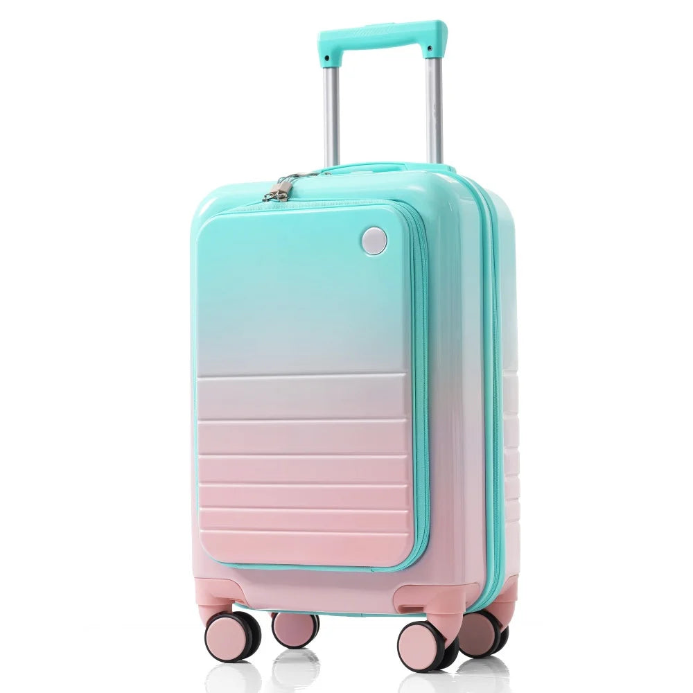 USB Port 20 24inch Front Opening Design Airline Certified Carry on Luggage ABS+PC Hard Shell Luggage with Spinner Wheels