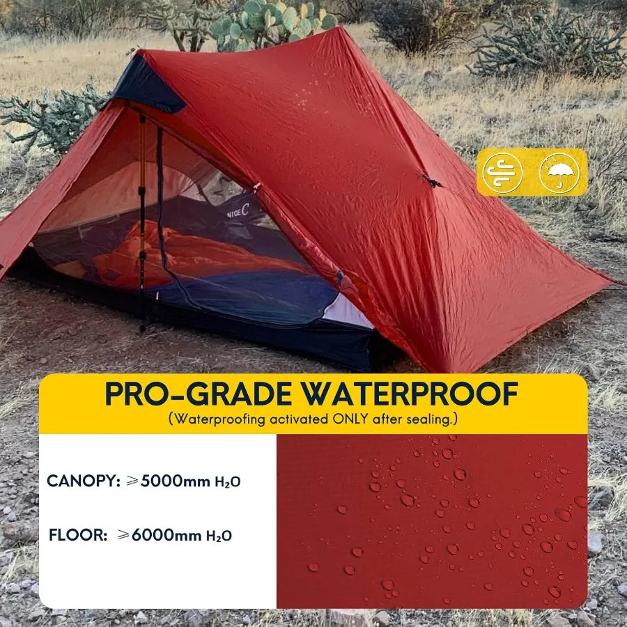 LANSHAN Ultralight Tent 3Season Backpacking Tent for 1Person or 2Person Camping Trekking Kayaking Climbing Hiking