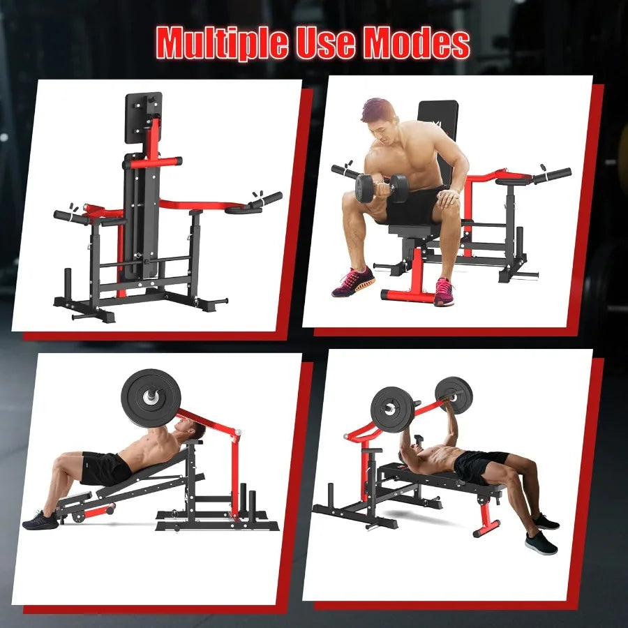 Chest Press Machine – Bench Press with Adjustable Backrest & Dual Band Pegs, Adjustable Flat Incline Bench for Chest, AB Worko