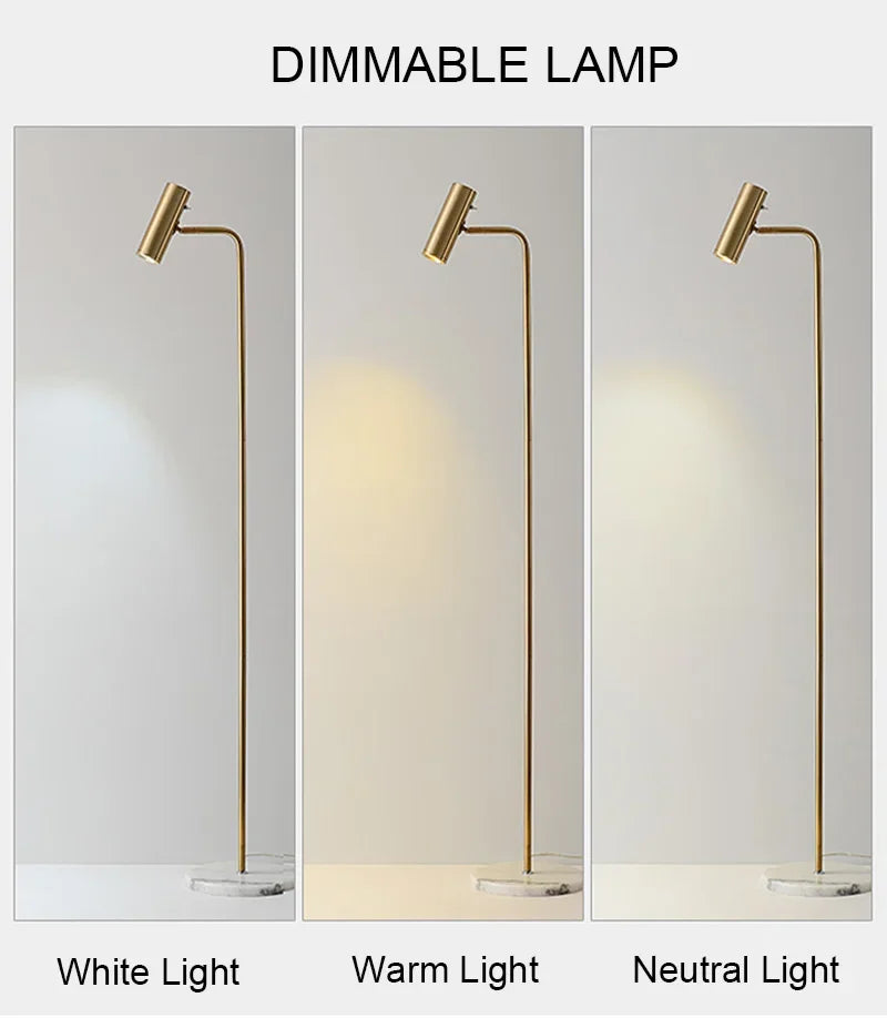 Modern LED Dimmable Floor Lamp Gold/Black/White Minimalist Foyer Bedroom Office Vertical Floor Light Home Decor Light Fixtures