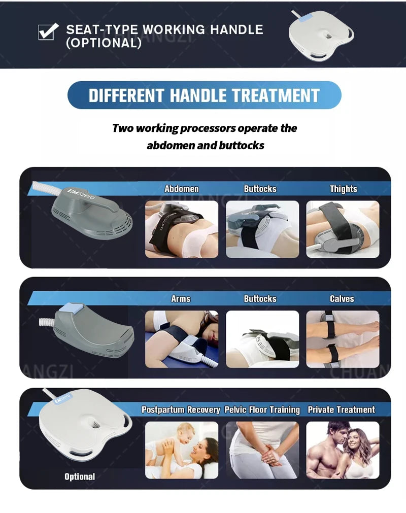 Portable HIEMT 6500W RF 15T 200HZ Body Shaper Muscle Growth Fat Burning High Intensity Electromagnetic Stimulator