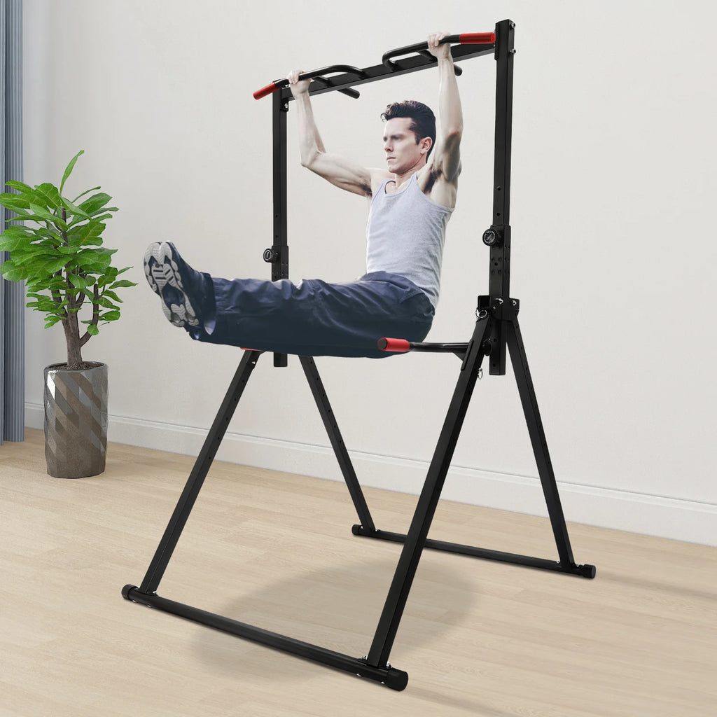Foldable Power Station Pull-Up Bar Freestanding Triangular Power Tower Dip Station for Pull-Up Bar Pushups Abdominal