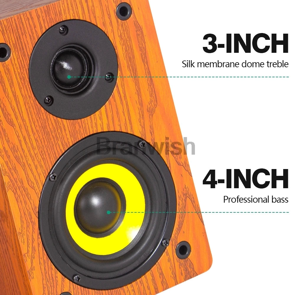 4Inch Passive Sound Box 60W RMS Bookshelf Speaker 2-Way HiFi Audio 89dB Loudspeakers 6Ohm Monitor Speaker For Home Theater DJ