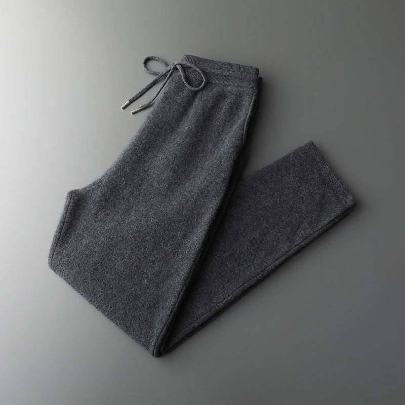 Men' 100% Cashmere Sweater Coat Cashmere Pants Suit Autumn Winter Thick Soft Warm Cashmere Knitwear Smart Casual Cashmere Suit