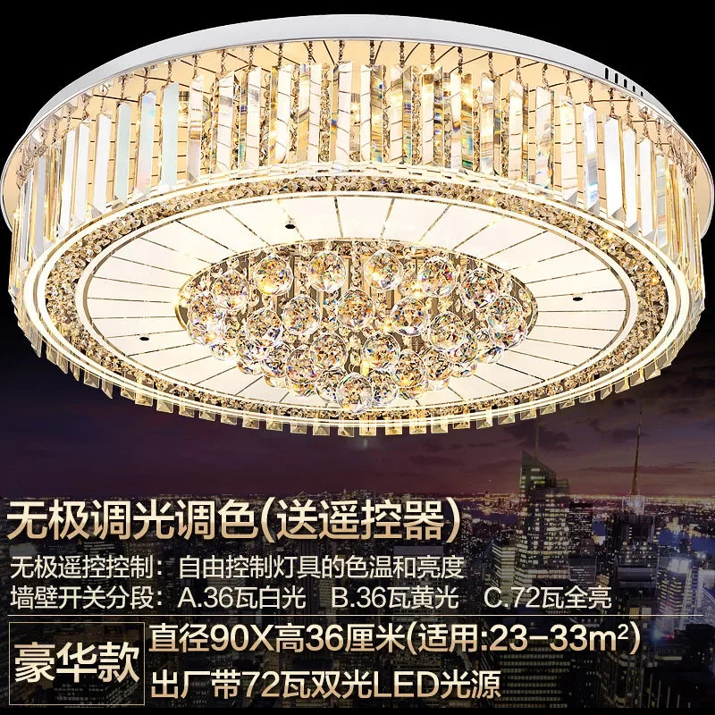 2025Crystal LED Ceiling Chandelier Living Room Decor Gold Lustre Luxury Lighting Dining Bedroom Island Light Indoor Ceiling Lamp