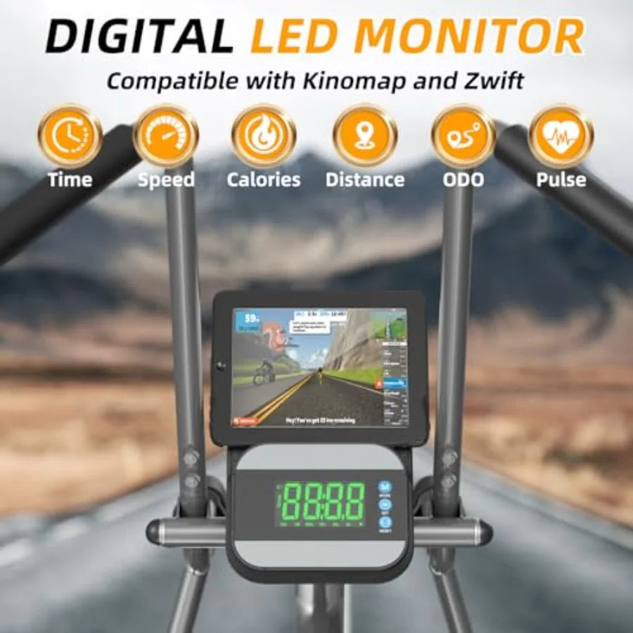 Recumbent Exercise Bike with Arm Exerciser for Seniors Adults Home Training - Elliptical Recumbent Cross Trainer with Magneti