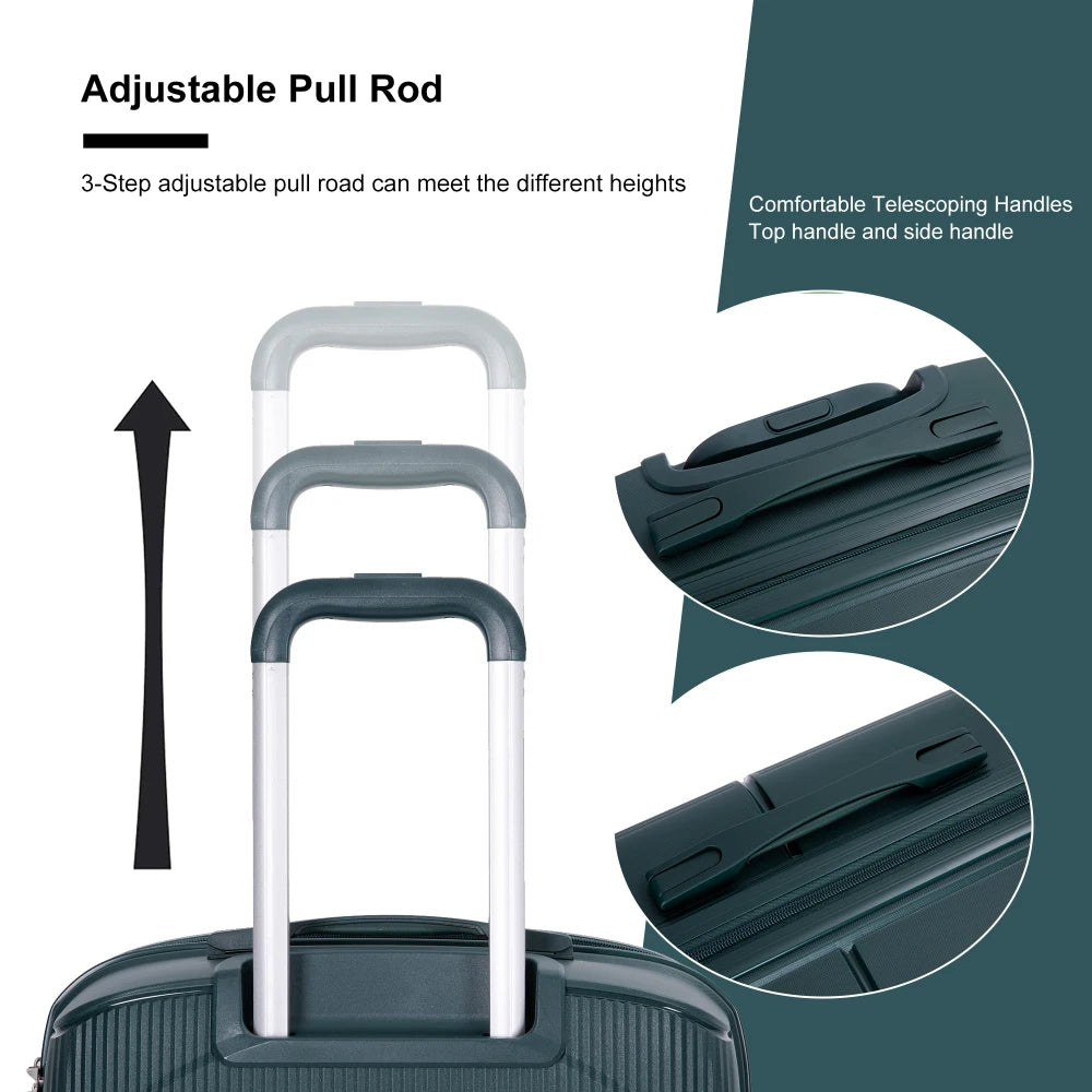 NEW Hardshell Suitcase Double Spinner Wheels PP Luggage Sets Lightweight Durable Suitcase with TSA Lock,3-Piece Set (20/24/28)