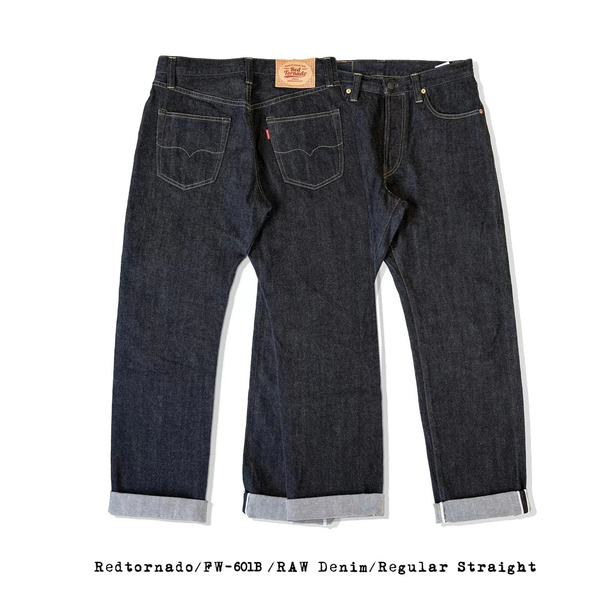 Red Tornado Lot 601B Black Jeans Straight Fit 14.5oz Selvedge Denim Pants Rinsed