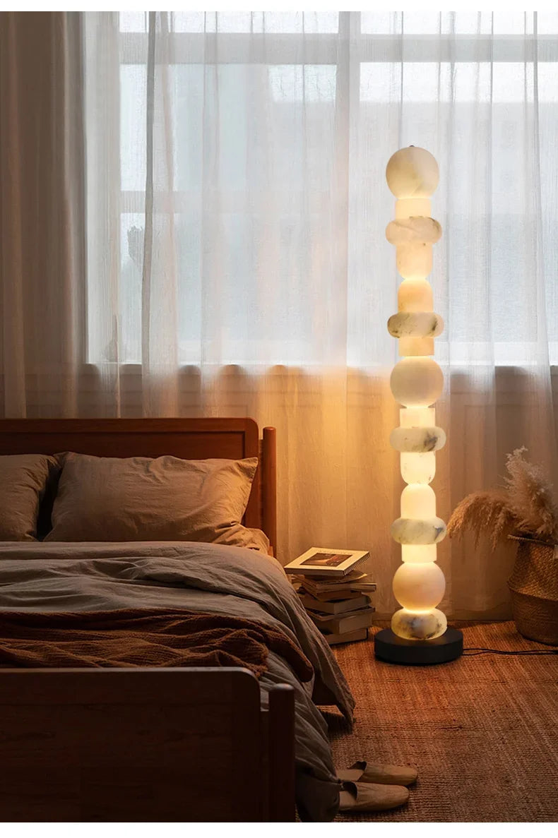 Nordic Art Floor Lamp Room Decoration Light Living Room Bedroom Marble Standing Lamp Restaurant Dimmable Mood Light Led Lighting