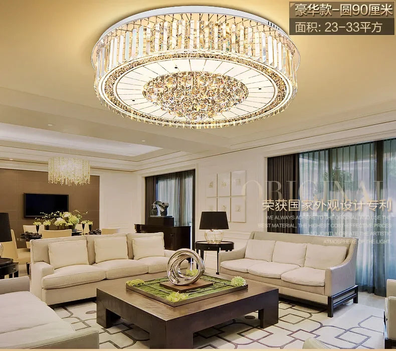 2025Crystal LED Ceiling Chandelier Living Room Decor Gold Lustre Luxury Lighting Dining Bedroom Island Light Indoor Ceiling Lamp