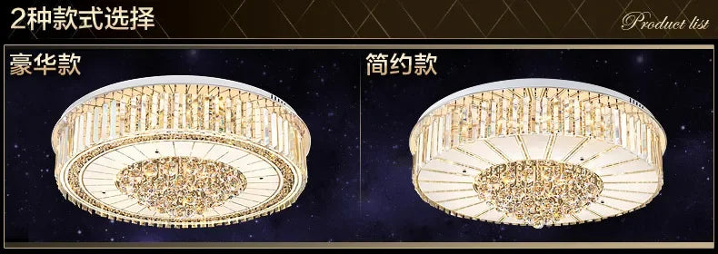 2025Crystal LED Ceiling Chandelier Living Room Decor Gold Lustre Luxury Lighting Dining Bedroom Island Light Indoor Ceiling Lamp