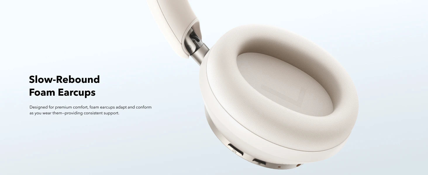 Adaptive Active Noise Cancelling Headphones Driven by 6 Mics, Super Foldable Design, 60H Lossless Audio, Ultra-Fast Charging