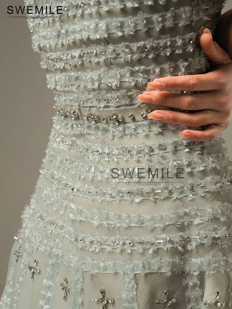 SWEMILE Elegant Strapless Diamond Evening Dresses 2025 A-Line Prom Gowns Customized robes de soirée فساتين للمناسبات الخاصة