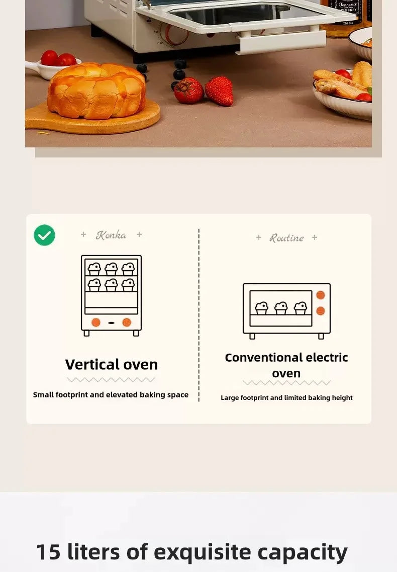 12L Electric Air Fryer Toaster Oven Mechanical 360°Baking Convection Deep Fryer Oil Free Large Capacity Kitchen Appliance