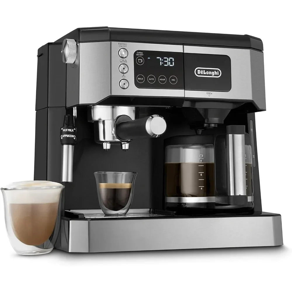 All-in-One Combination Coffee Maker & Espresso Machine + Advanced Adjustable Milk Frother for Cappuccino & Latte