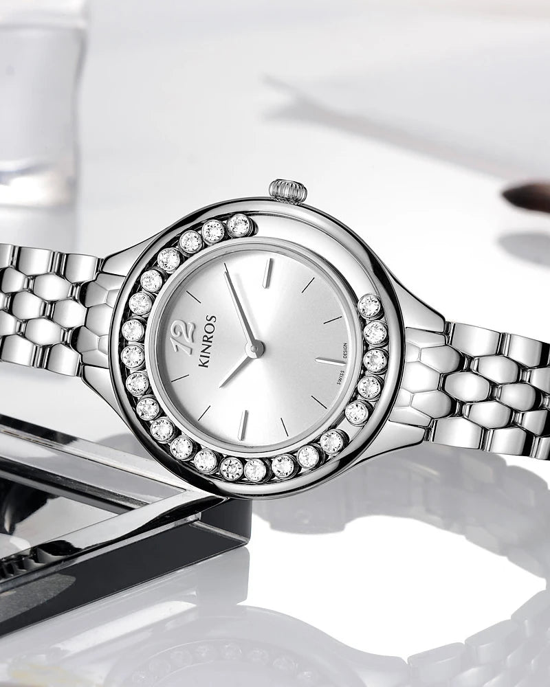 KINROS Women's pulsera Watch Accessories Elegant Luxury Diamonds, Free Shipping, Best Selling 2023, Gift, Sapphire Waterproof