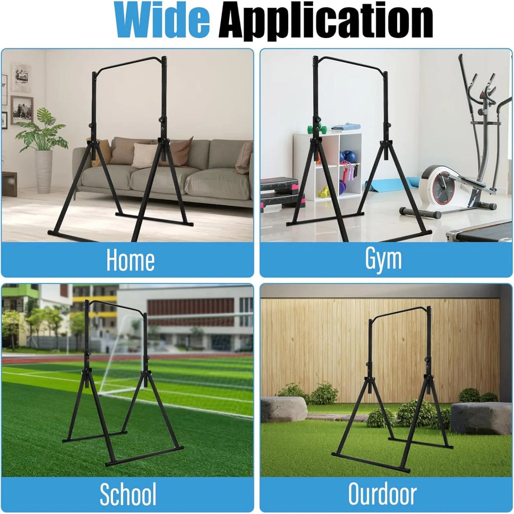 Foldable Pull Up Bar,Workout Dip Station Height Adjustable Pull Up Bar for Home,Multifunction Fitness Tower Station Gym Training