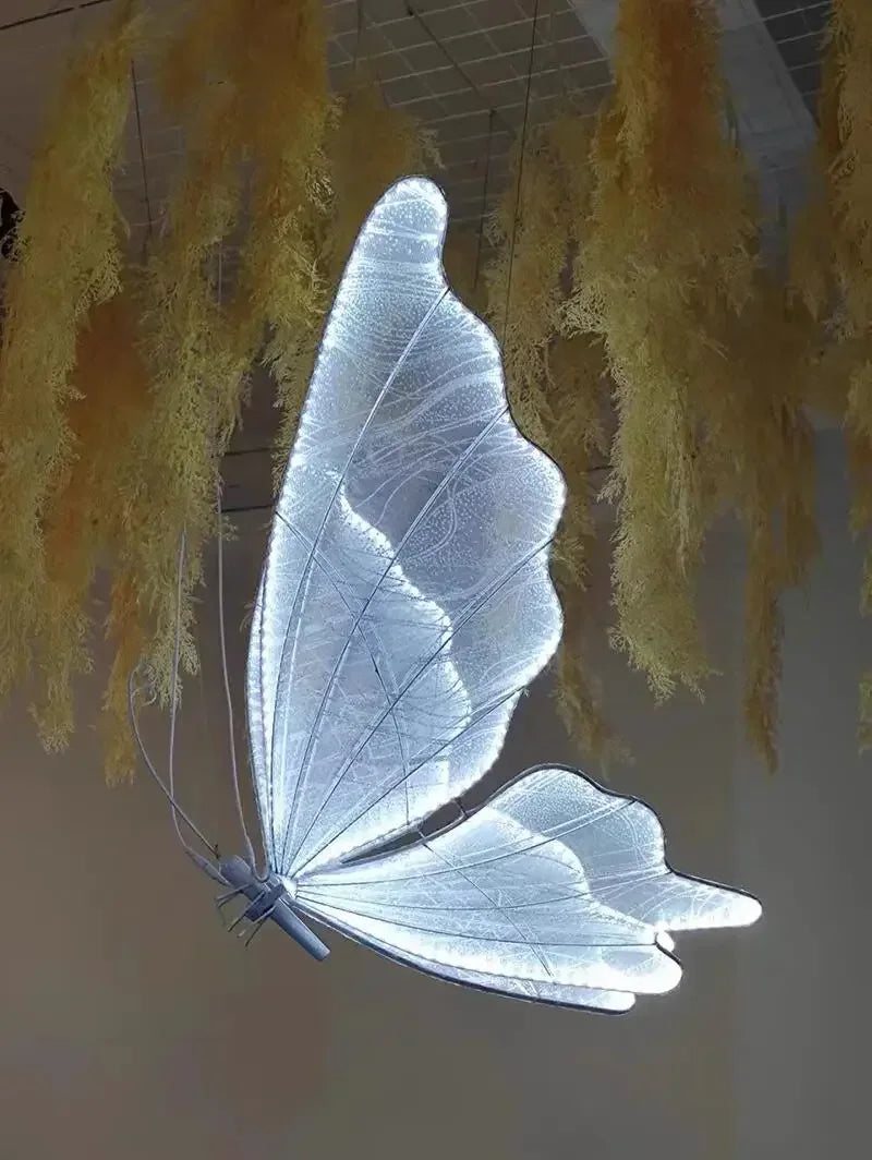 Wedding Ceiling Light Butterflies LED Lace Lamp Romantic Creative Hanging Butterfly Road Load Walkway on Party Stage Lights.