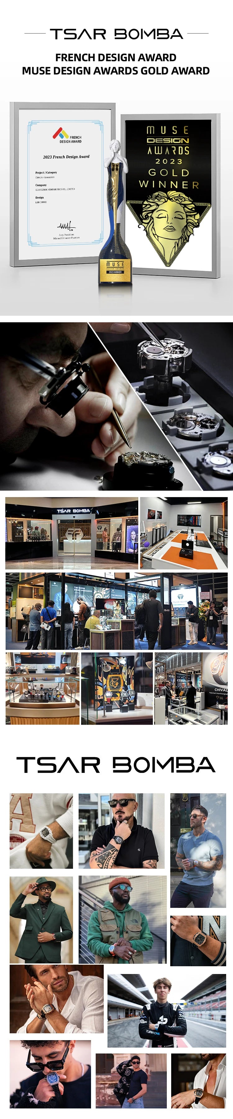 TSAR BOMBA Watch for Men Luxury Brand Tonneau Design Waterproof Clock Stainless Steel Wristwatch Fashion Rectangle Mens Watch