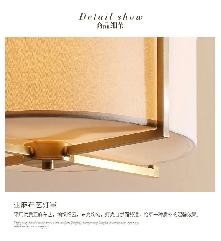 New Chinese Style Ceiling Lamp Exhibition Hall Hotel Restaurant Porch Study Bedroom Fabric Ceiling Lamp  Lustres  Room Decor