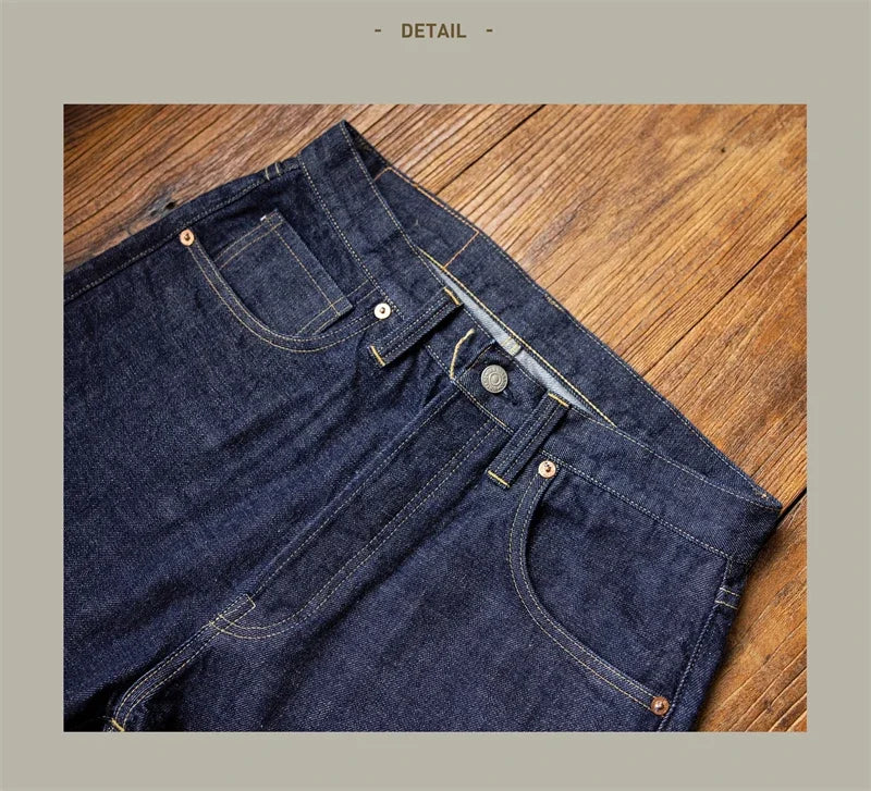 Red Tornado WW2 Model High Waist Loose Straight Men's Jeans 14oz Selvedge Denim Pants