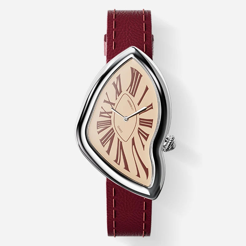 CRONUSART Women Quartz Watch 28mm*46mm Luxury Ladies Wristwatch Irregular Case Crystal Mirror Thickness 8.1mm