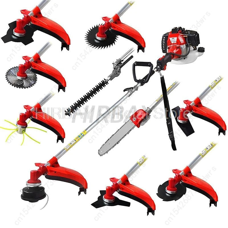 Professional Petrol Engine Garden Tool Kit With Chainsaw Brush Cutter Hedge Trimmer Pole Pruner And Multifunction Trimming