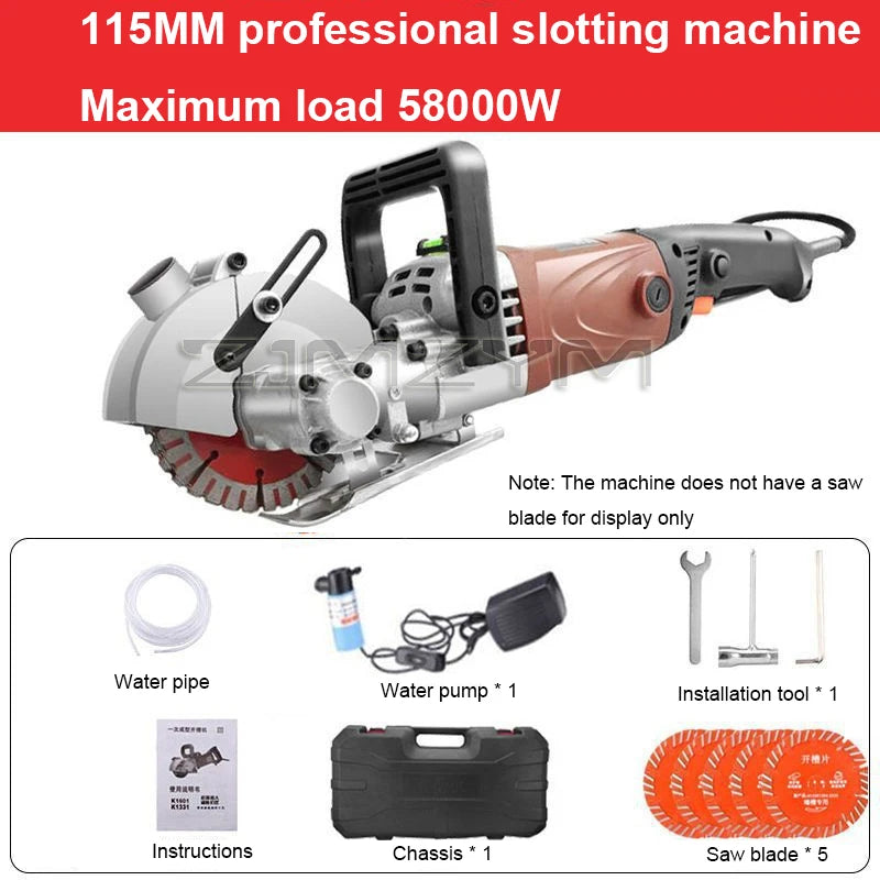KCJ-001 220V Electric Wall Chaser Handheld Laser Slotting Machine Brick Wall Cutting Machine Concrete Groove Slotting Machine