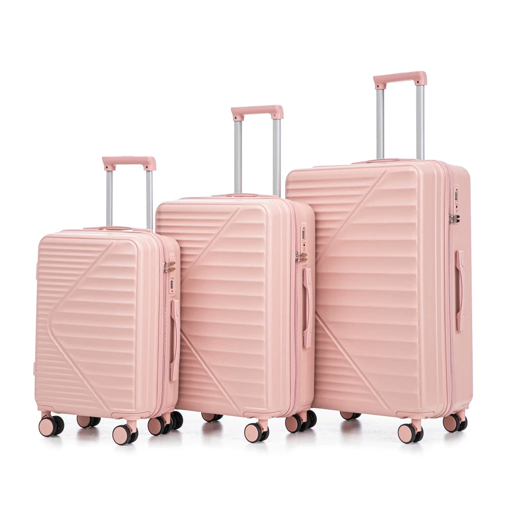 HIFINE TOURIST 20"/24"/28" 3 Pcs/set in ABS Spinner Wheel Luggage Carry on Suitcase Matching Color TSA Combination Lock