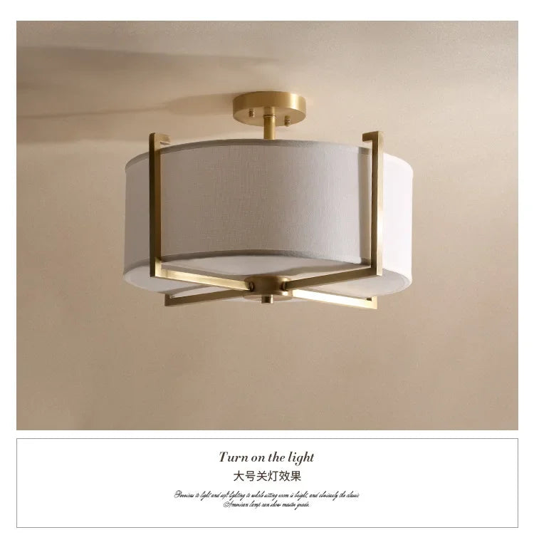 New Chinese Style Ceiling Lamp Exhibition Hall Hotel Restaurant Porch Study Bedroom Fabric Ceiling Lamp  Lustres  Room Decor