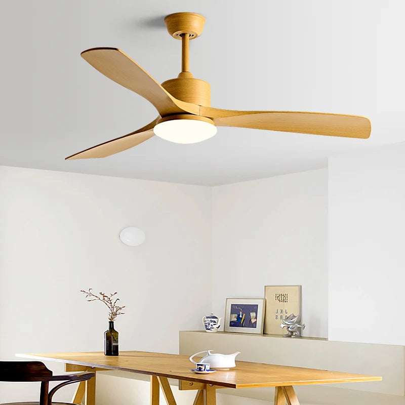 Modern Nordic Led Ceiling Fans with Lights Home Decoration Strong Wind with Focus Lamps for Kitchen Living Dining Room With Fan