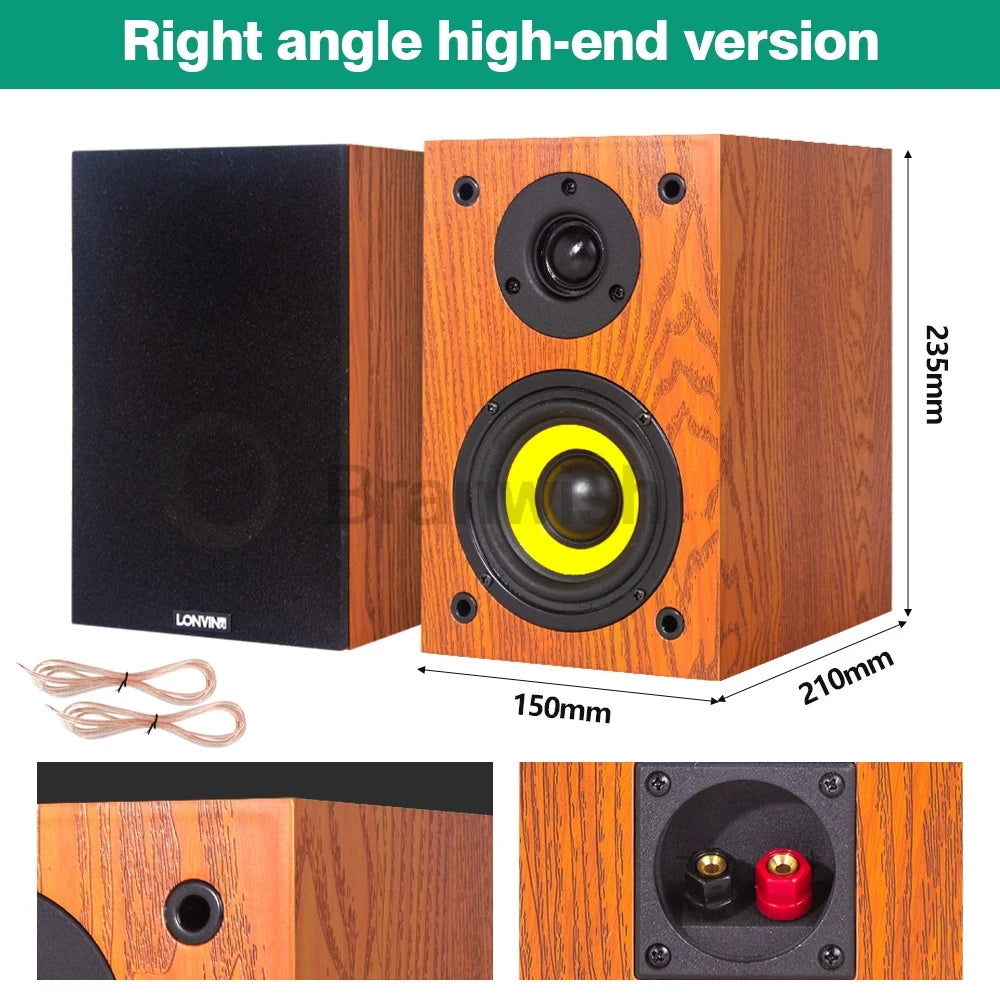 4Inch Passive Sound Box 60W RMS Bookshelf Speaker 2-Way HiFi Audio 89dB Loudspeakers 6Ohm Monitor Speaker For Home Theater DJ