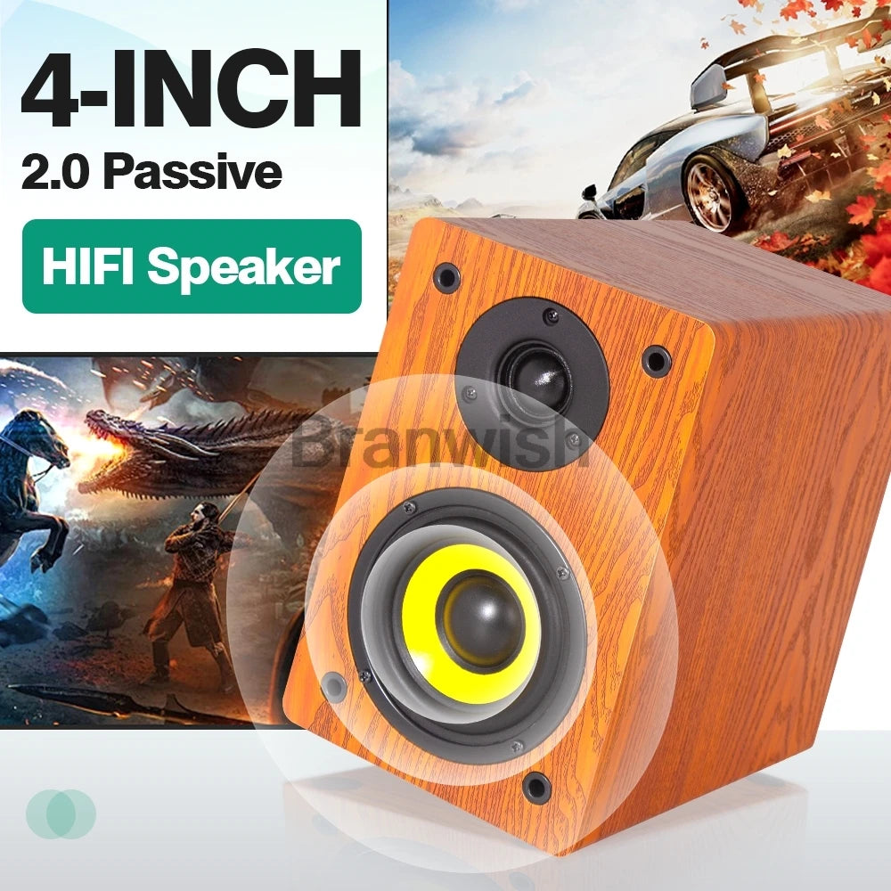 4Inch Passive Sound Box 60W RMS Bookshelf Speaker 2-Way HiFi Audio 89dB Loudspeakers 6Ohm Monitor Speaker For Home Theater DJ