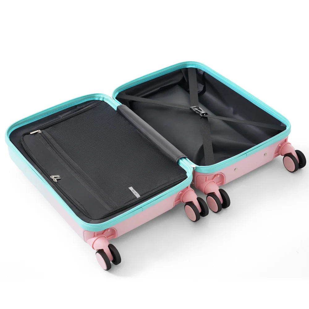 USB Port 20 24inch Front Opening Design Airline Certified Carry on Luggage ABS+PC Hard Shell Luggage with Spinner Wheels