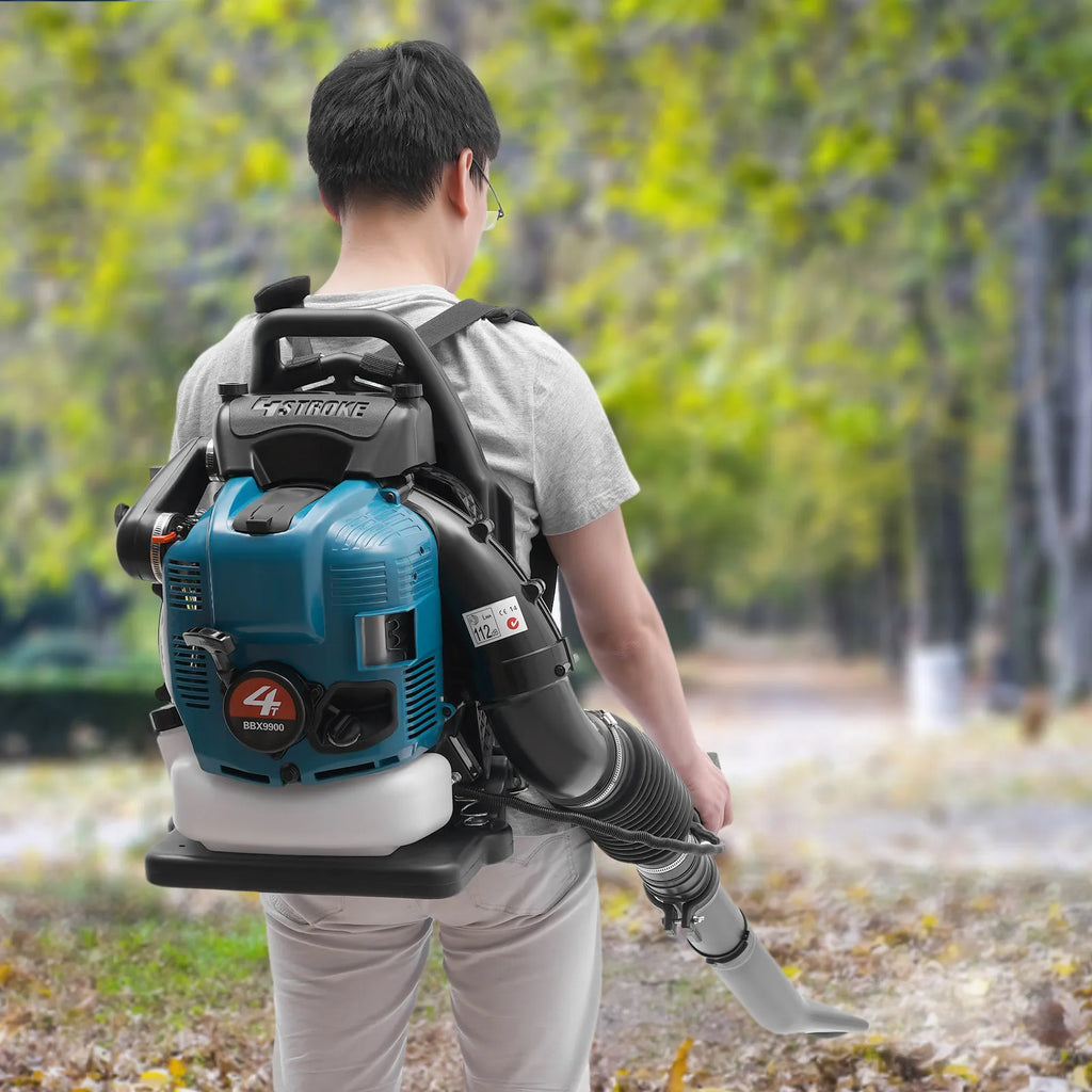75.6CC  Backpack Leaf Blower, 4 Stroke Gas Powered Leaf Blower, with 498ft ³/s Powerful Blowing, 1.9L Large Fuel Tank