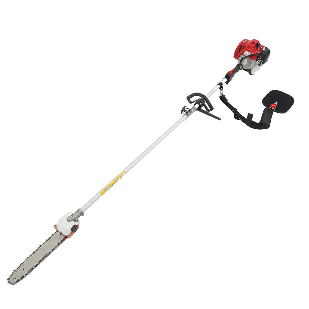 2-Stroke Garden Trimmer with Adjustable Pole – Efficient Trimming, Manganese Steel Chain, 1.25kw Power