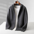 New Men's Thick Zipper Hoodie Cardigan100% Merino Wool Knitted Sweater Casual Loose Autumn/Winter Warm Hoodie Long Sleeve Jacket