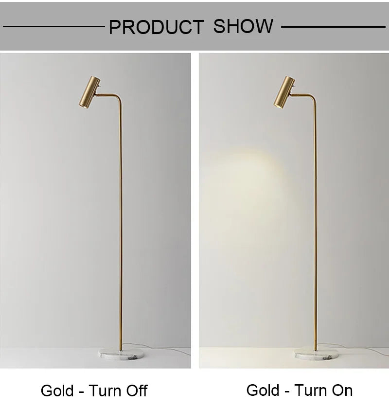 Modern LED Dimmable Floor Lamp Gold/Black/White Minimalist Foyer Bedroom Office Vertical Floor Light Home Decor Light Fixtures
