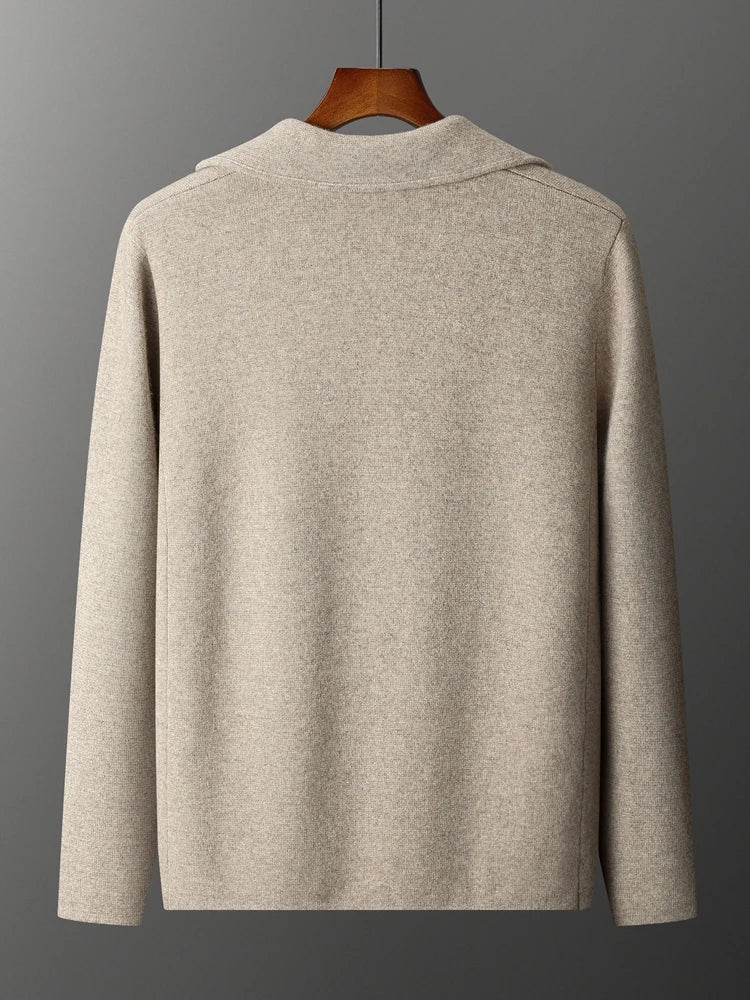 Men' 100% Cashmere Sweater Coat Cashmere Pants Suit Autumn Winter Thick Soft Warm Cashmere Knitwear Smart Casual Cashmere Suit