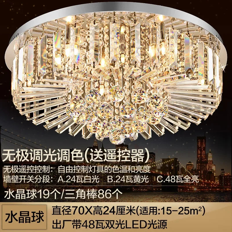 2025Crystal LED Ceiling Chandelier Living Room Decor Gold Lustre Luxury Lighting Dining Bedroom Island Light Indoor Ceiling Lamp