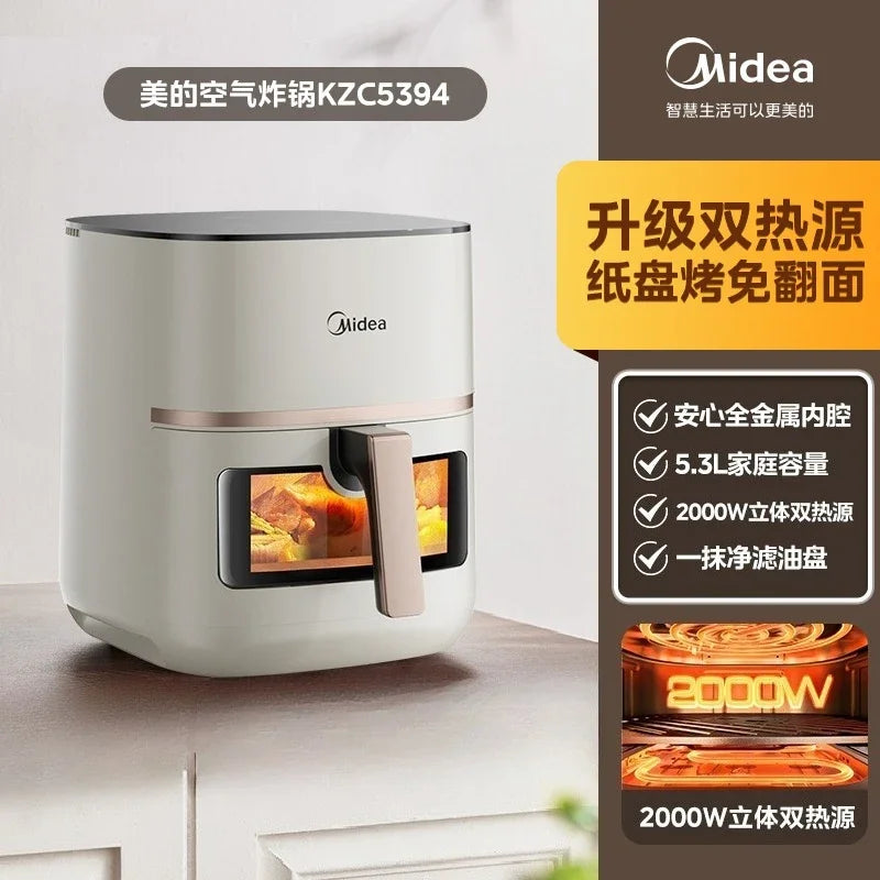 Large Capacity Air Fryer for Household Use Modern Kitchen Appliance Electric Cooking Machine with No Flip Visual Feature